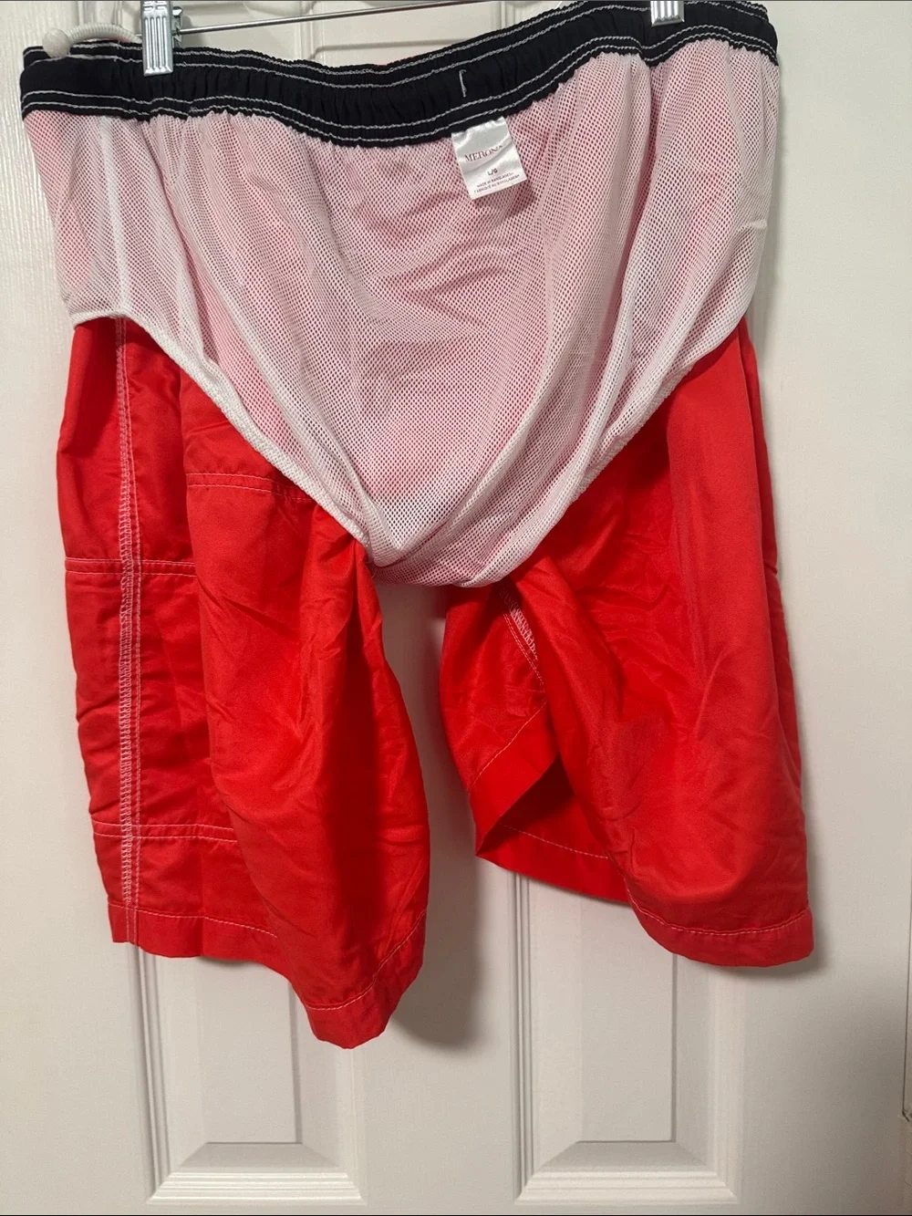 Merona Red Men's Swim Board Shorts with Side Cargo Pocket